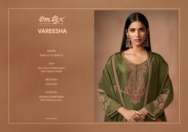Omtex vareesha stone work dress materials wholesale